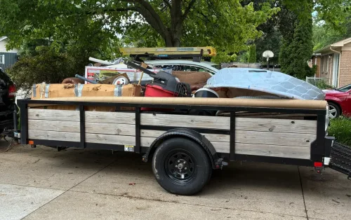 Our 12ft utility trailer hauling some junk