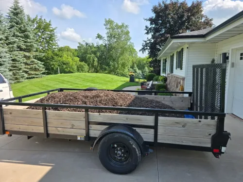 Our 12' utility trailer hauling some mulch