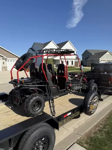 UTV/go-kart  on 20ft car hauler trailer