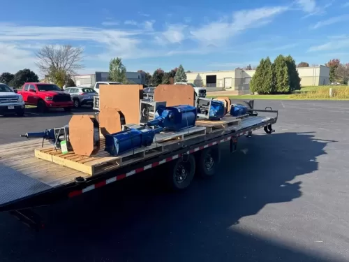 Pump equipment on 24ft deck over trailer