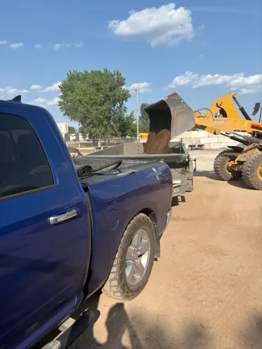 Our 7x14' dump trailer getting loaded