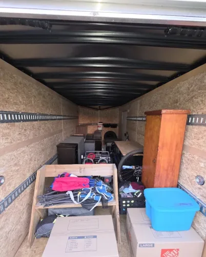 Our 7x16' enclosed trailer hauling some personal belongings