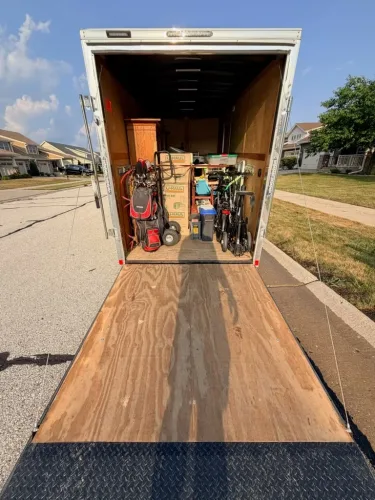 Our 6x12' enclosed trailer hauling some personal belongings