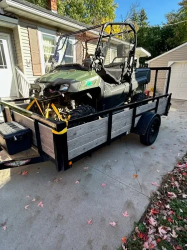 ATV in our 12' utility trailer