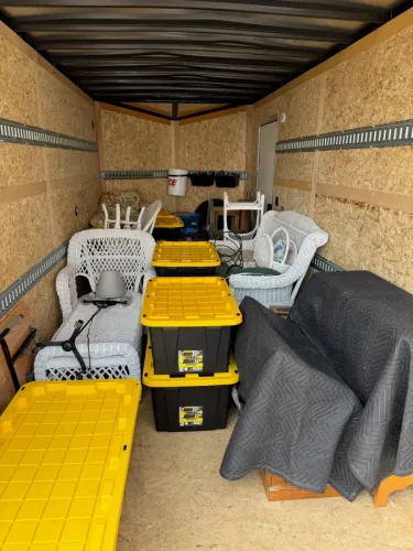 Our 7x16' enclosed trailer hauling some personal belongings
