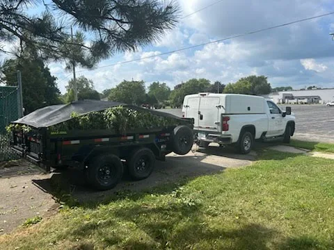 Our 6x12' dump trailer hauling some vegetation