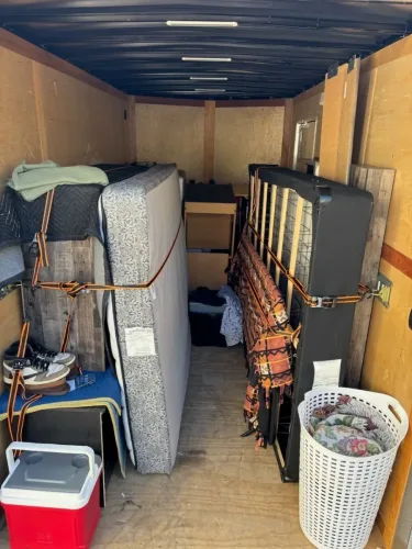Personal belongings in our 6x12' enclosed trailer