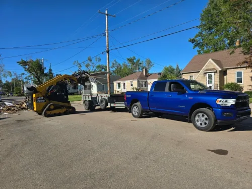 Our 7x14' dump trailer in action