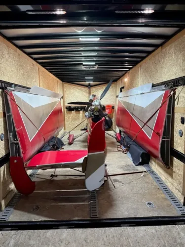 Airplane parts in our 8.5x20' enclosed trailer
