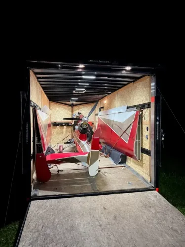 Airplane parts in our 8.5x20' enclosed trailer