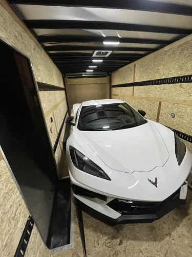C8 Corvette in our 8.5x20' enclosed trailer