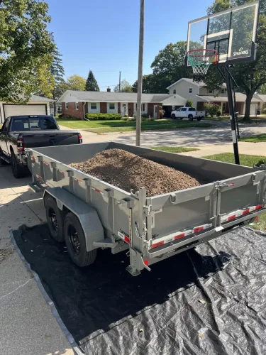 Pulverized top soil in our 7x14' dump trailer