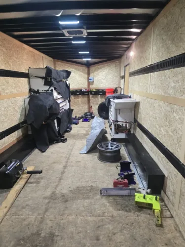 Our 20ft enclosed trailer moving toolboxes