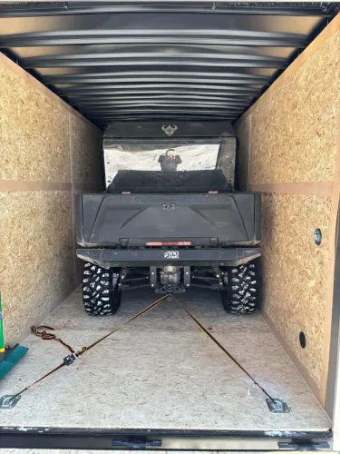 UTV in our 7x16' enclosed trailer