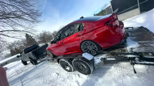 BMW F80 M3 on our 20ft flatbed car hauler