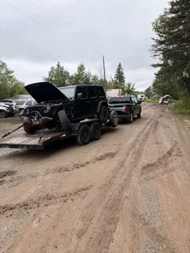 Jeep Wrangler on 20ft car hauler