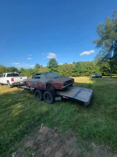 Old car on our 20ft car hauler