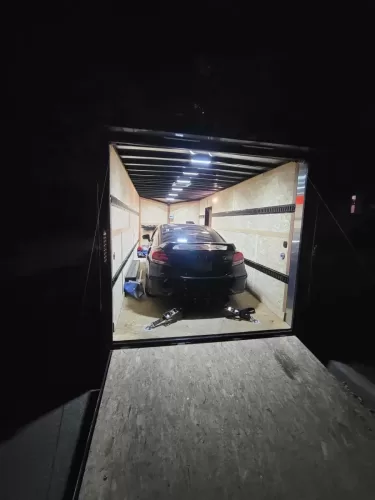 Honda Civic in 20ft enclosed trailer