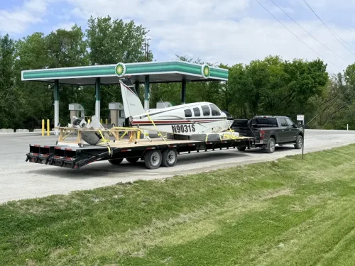 Airplane on our 36ft gooseneck deckover trailer