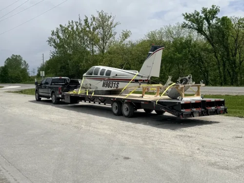 Airplane on our 36ft gooseneck deckover trailer