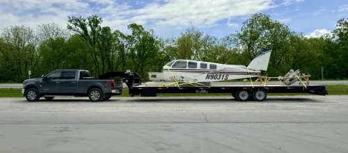 Airplane on our 36ft gooseneck deckover trailer
