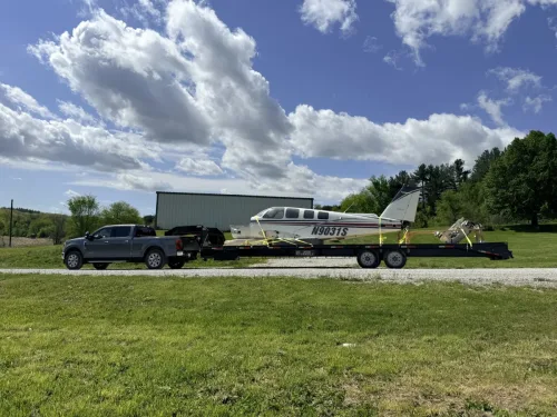 Airplane on our 36ft gooseneck deckover trailer