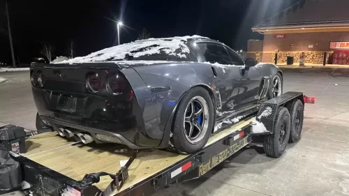 C6 Corvette on 20ft car hauler trailer