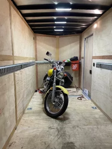 Motorcycle in 6x12' enclosed trailer